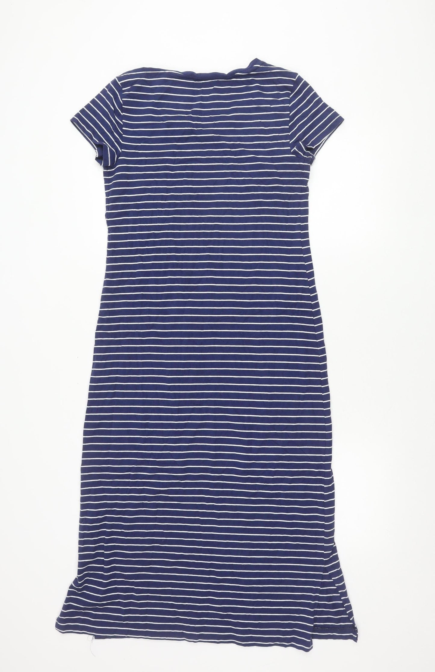 Isaac Mizrahi Live Women Blue XS Striped T-Shirt Dress Short Sleeve