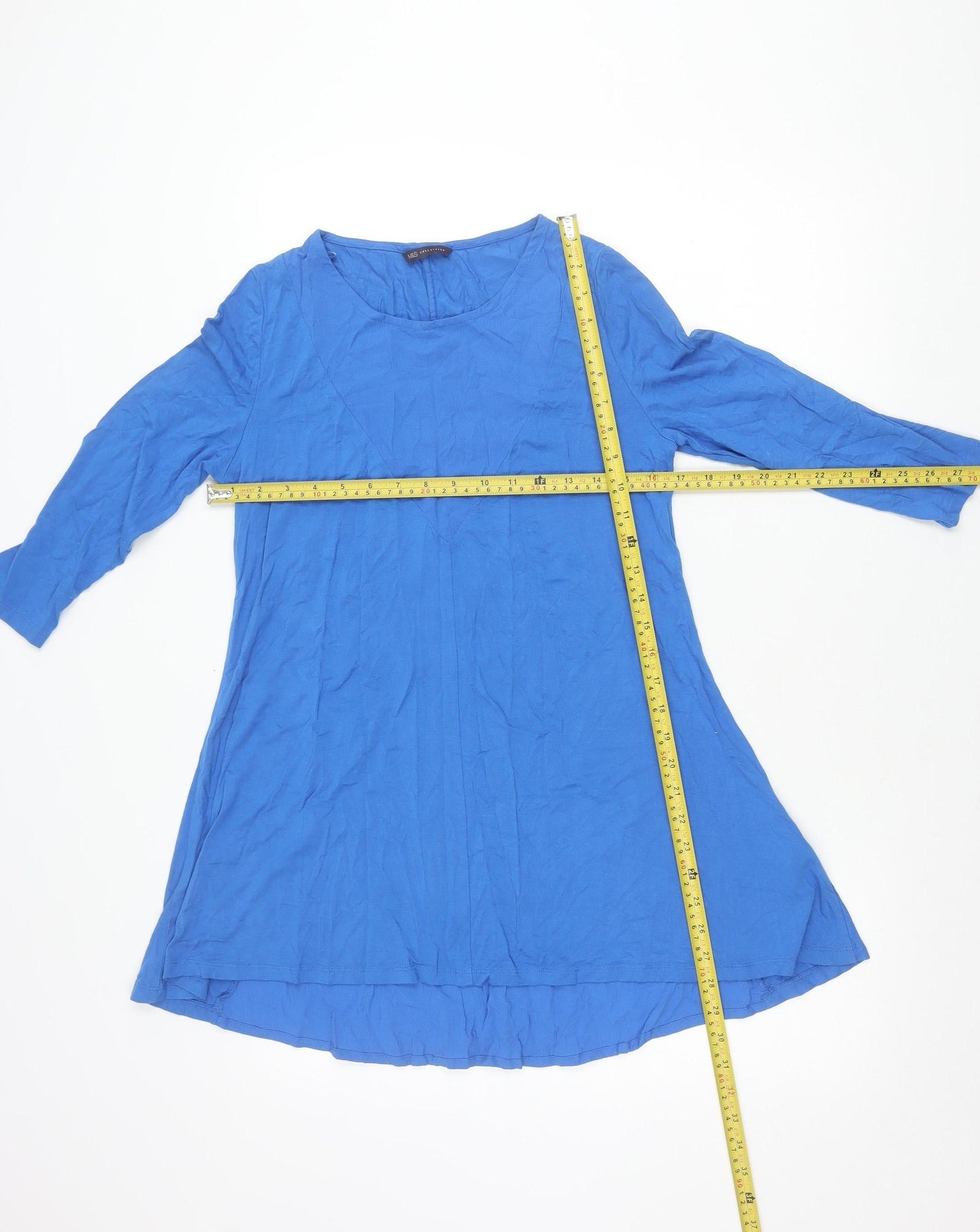 Marks and Spencer Women’s Blue Tunic Blouse UK 10 Viscose Stretch