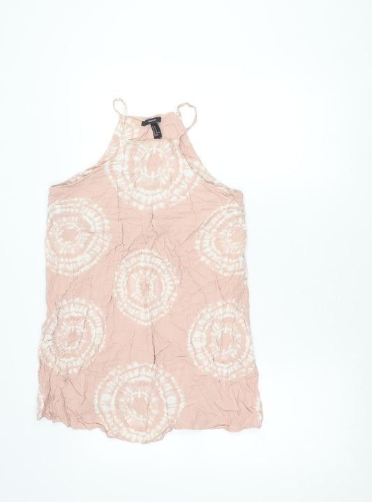 Forever 21 Womens Pink Tie Dye Slip Dress Size M Sleeveless Boho Summer