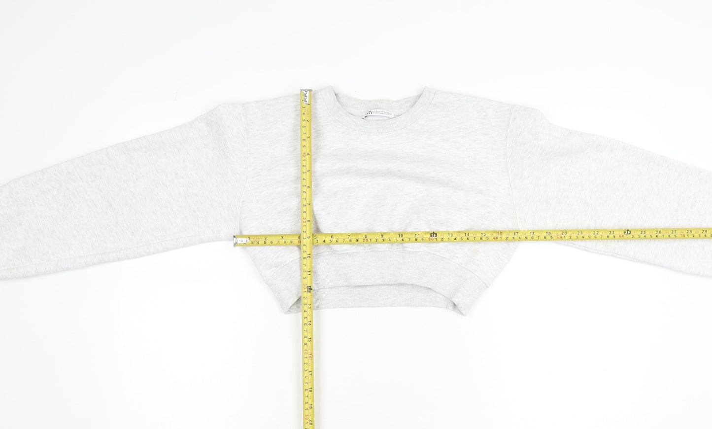 Zara Women Grey Cotton Blend Pullover Sweatshirt Size S