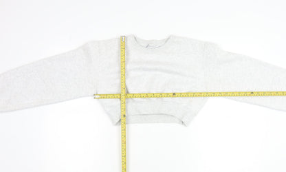 Zara Women Grey Cotton Blend Pullover Sweatshirt Size S