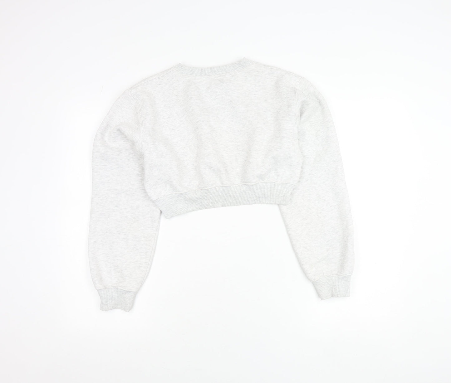 Zara Women Grey Cotton Blend Pullover Sweatshirt Size S