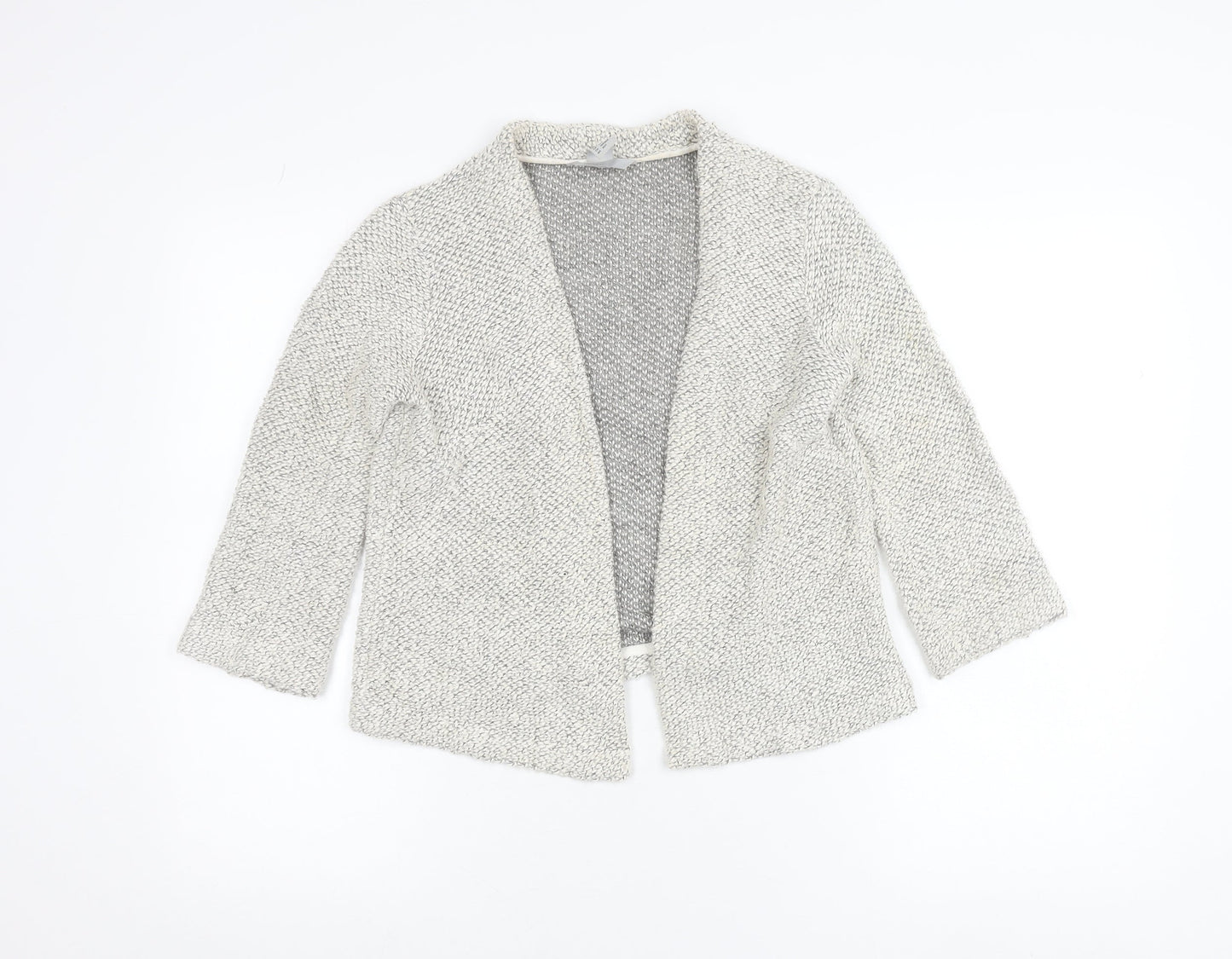 H&M Women’s Grey Knit Open Cardigan XS 3/4 Sleeve Casual Classic