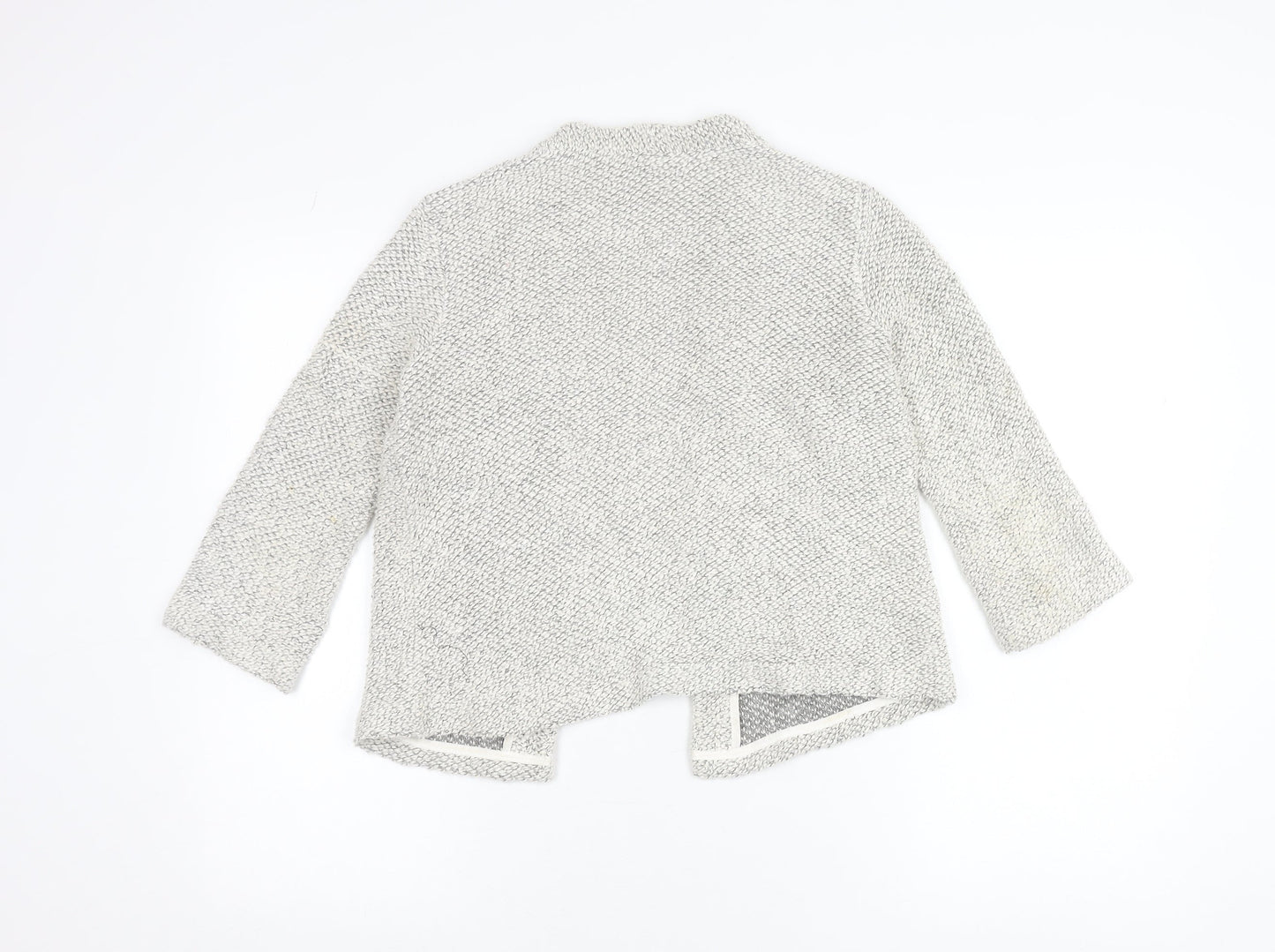 H&M Women’s Grey Knit Open Cardigan XS 3/4 Sleeve Casual Classic
