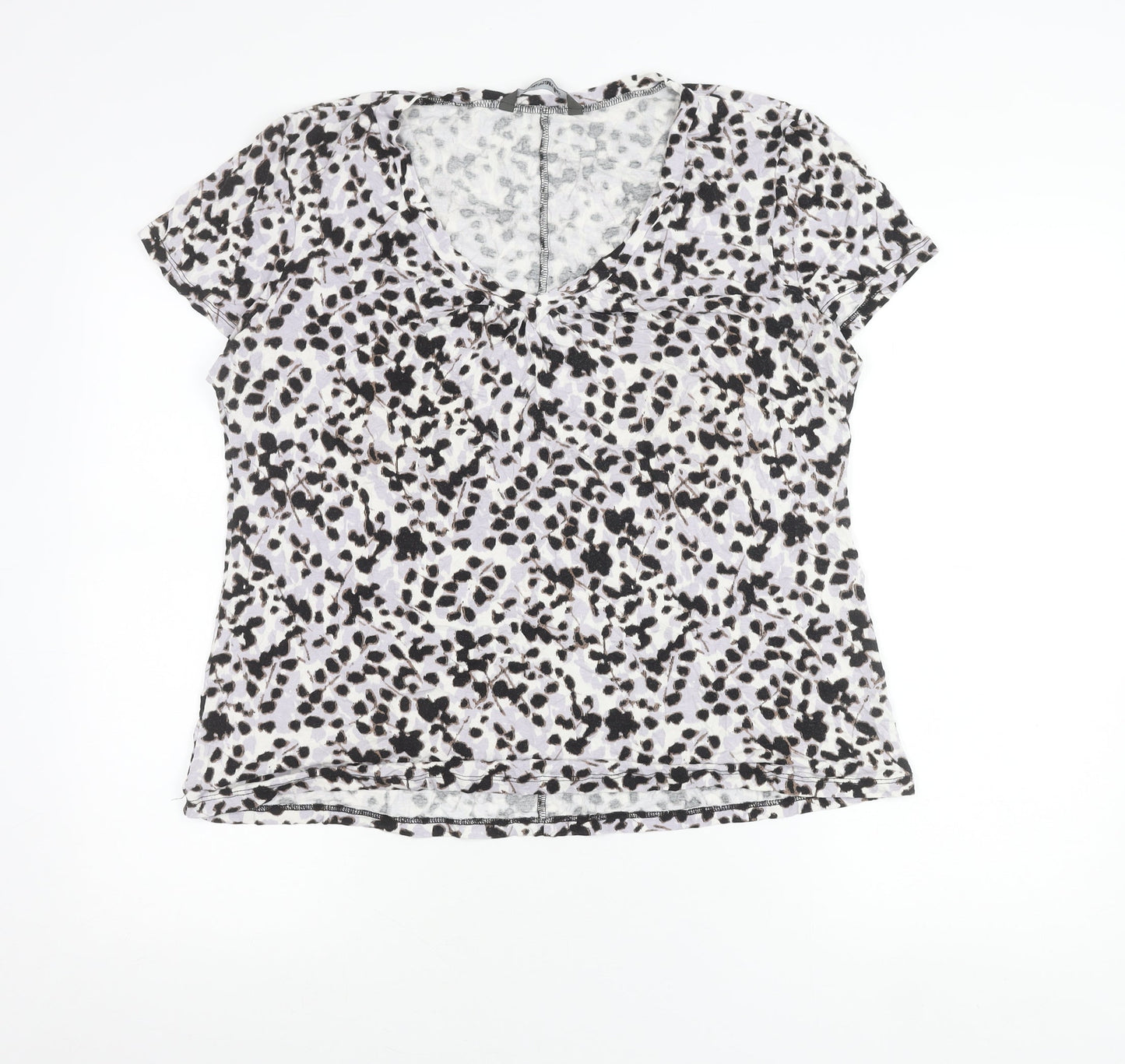 Bonmarché Women’s Multicoloured Animal Print V-Neck T-Shirt Size 20