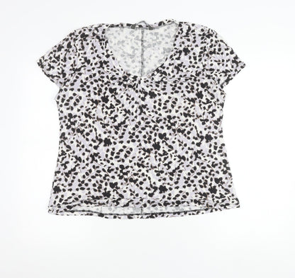 Bonmarché Women’s Multicoloured Animal Print V-Neck T-Shirt Size 20