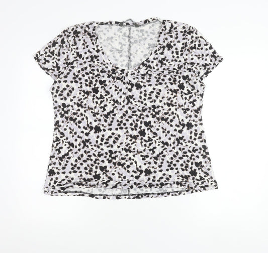 Bonmarché Women’s Multicoloured Animal Print V-Neck T-Shirt Size 20