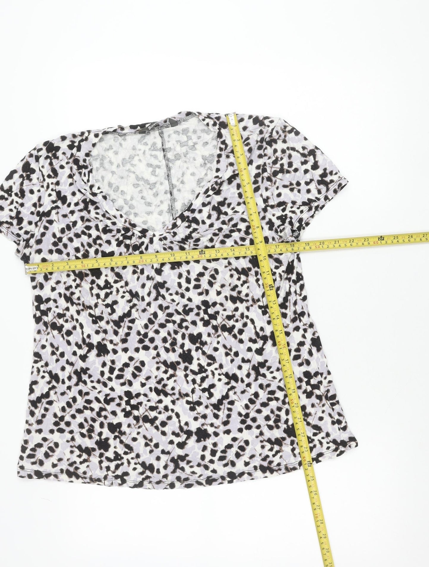 Bonmarché Women’s Multicoloured Animal Print V-Neck T-Shirt Size 20