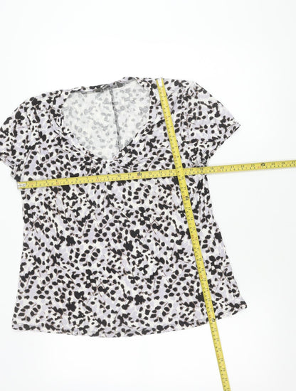 Bonmarché Women’s Multicoloured Animal Print V-Neck T-Shirt Size 20
