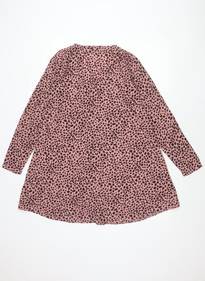 Missguided Women’s Pink Leopard Print Shift Mini Dress UK 6