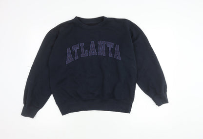 New York Popular Womens Black Small Pullover Sweatshirt Atlanta Logo