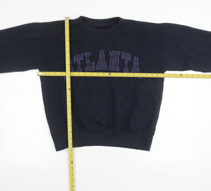New York Popular Womens Black Small Pullover Sweatshirt Atlanta Logo