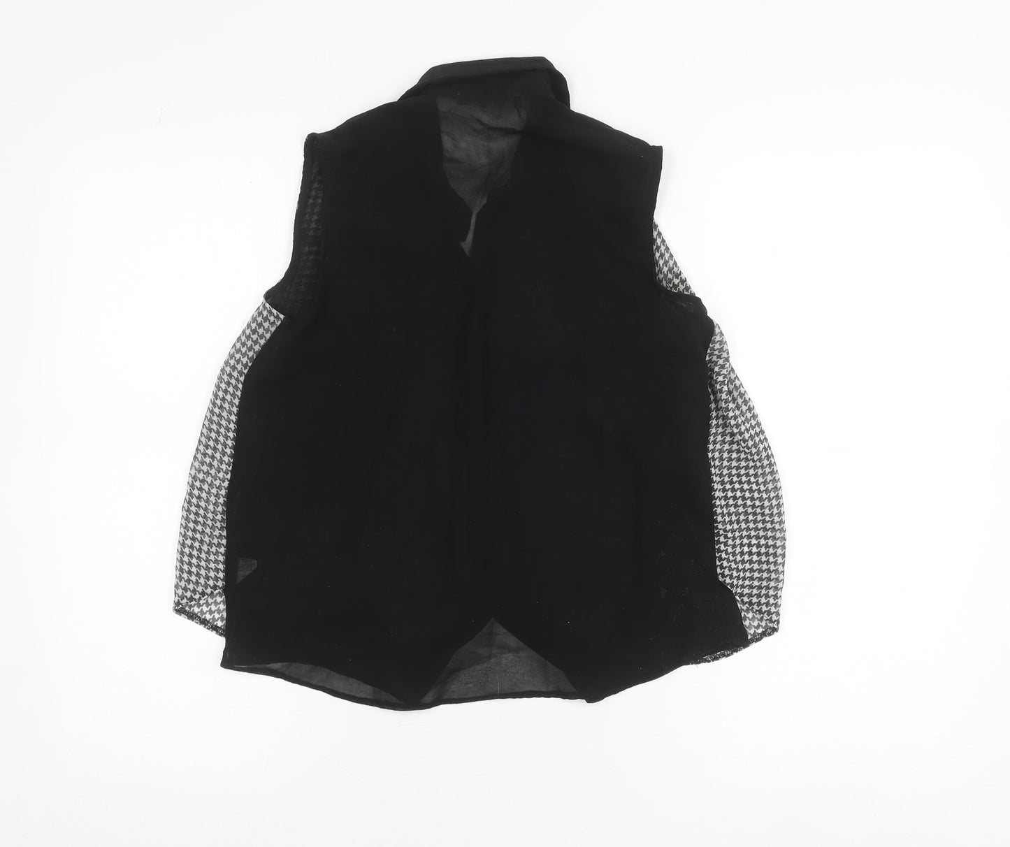 Atmosphere Womens Black Houndstooth Button Up Sleeveless Shirt Size 6