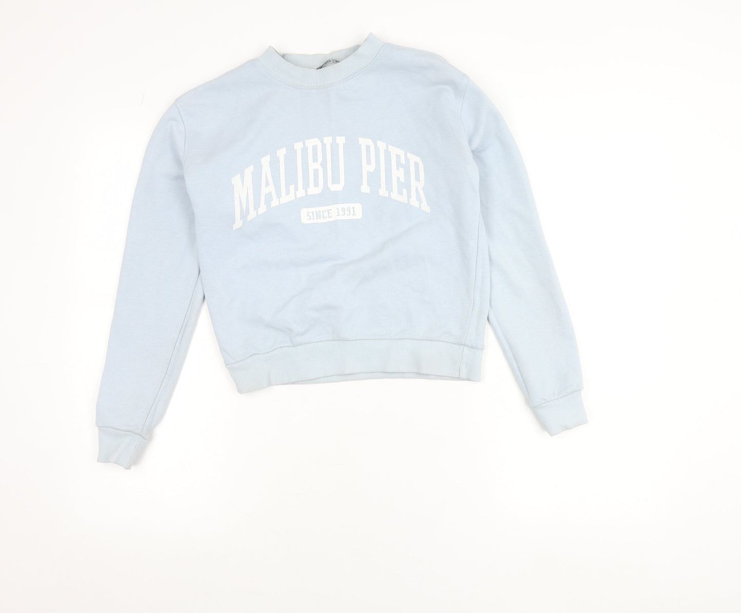 Zudio Women’s Blue XXS Pullover Sweatshirt Malibu Pier Print