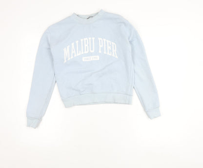 Zudio Women’s Blue XXS Pullover Sweatshirt Malibu Pier Print