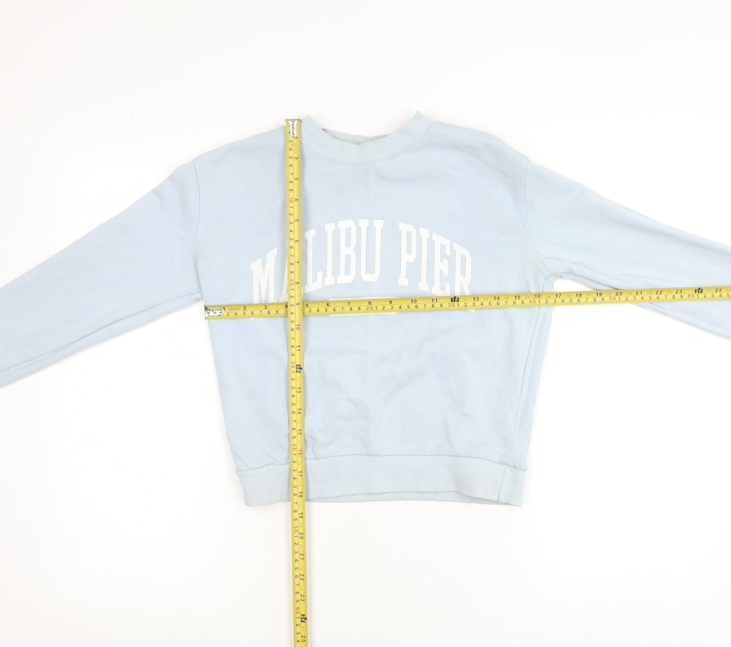Zudio Women’s Blue XXS Pullover Sweatshirt Malibu Pier Print