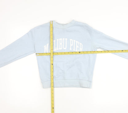 Zudio Women’s Blue XXS Pullover Sweatshirt Malibu Pier Print
