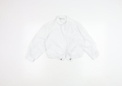 Zara Girls White Cotton Collared Button-Up Shirt 8 Years Long Sleeve