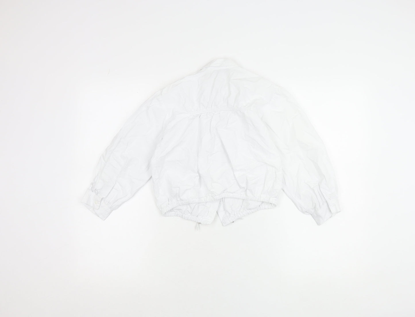 Zara Girls White Cotton Collared Button-Up Shirt 8 Years Long Sleeve