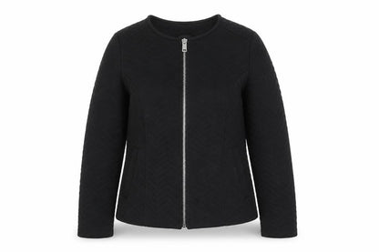 Divided Womens Black Size 6 Basic Casual Zip Jacket