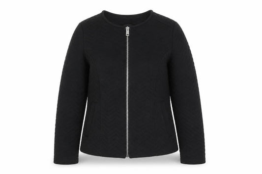 Divided Womens Black Size 6 Basic Casual Zip Jacket