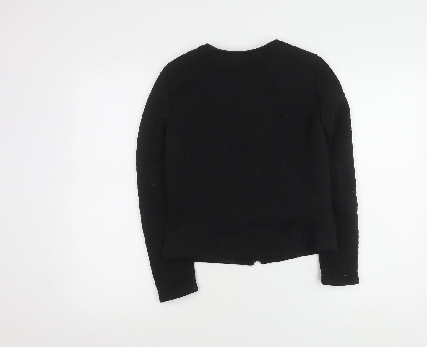 Divided Womens Black Size 6 Basic Casual Zip Jacket