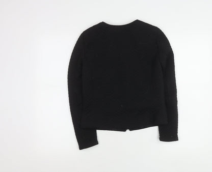 Divided Womens Black Size 6 Basic Casual Zip Jacket