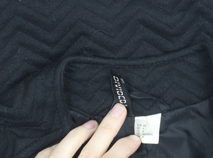 Divided Womens Black Size 6 Basic Casual Zip Jacket