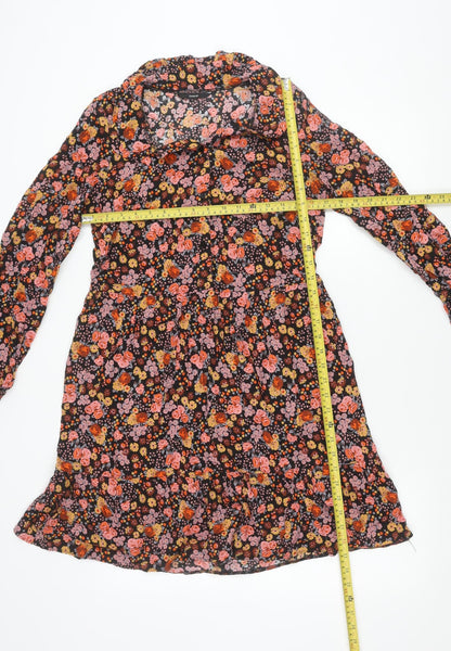 George Women’s Multicoloured Floral Shift Dress Size 10 Long Sleeve