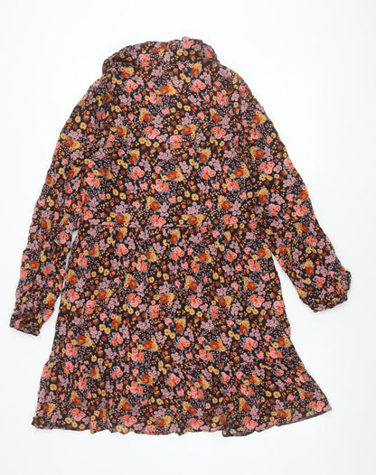 George Women’s Multicoloured Floral Shift Dress Size 10 Long Sleeve