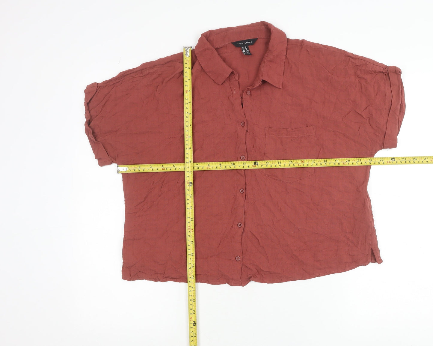 New Look Women’s Brown Viscose Button-Up Shirt Size 16
