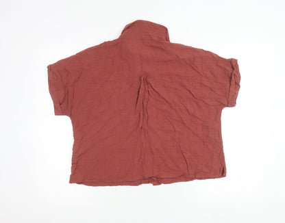 New Look Women’s Brown Viscose Button-Up Shirt Size 16