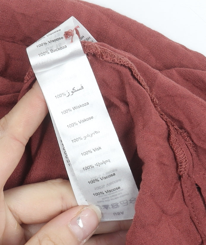 New Look Women’s Brown Viscose Button-Up Shirt Size 16