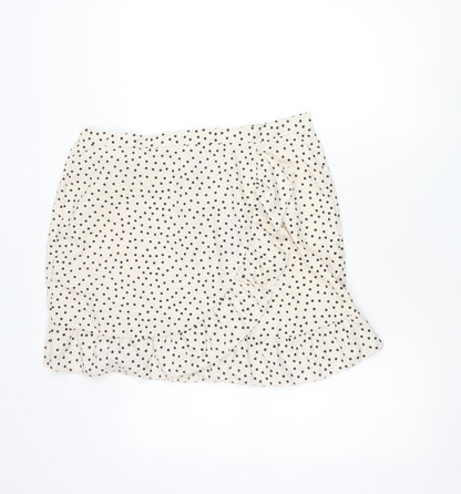 PrettyLittleThing Women’s Beige Polka Dot Wrap Skirt Size 16