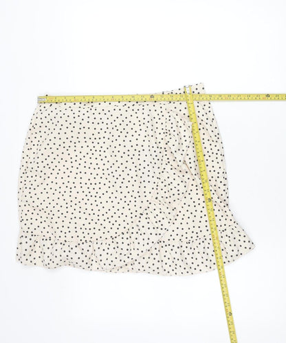 PrettyLittleThing Women’s Beige Polka Dot Wrap Skirt Size 16