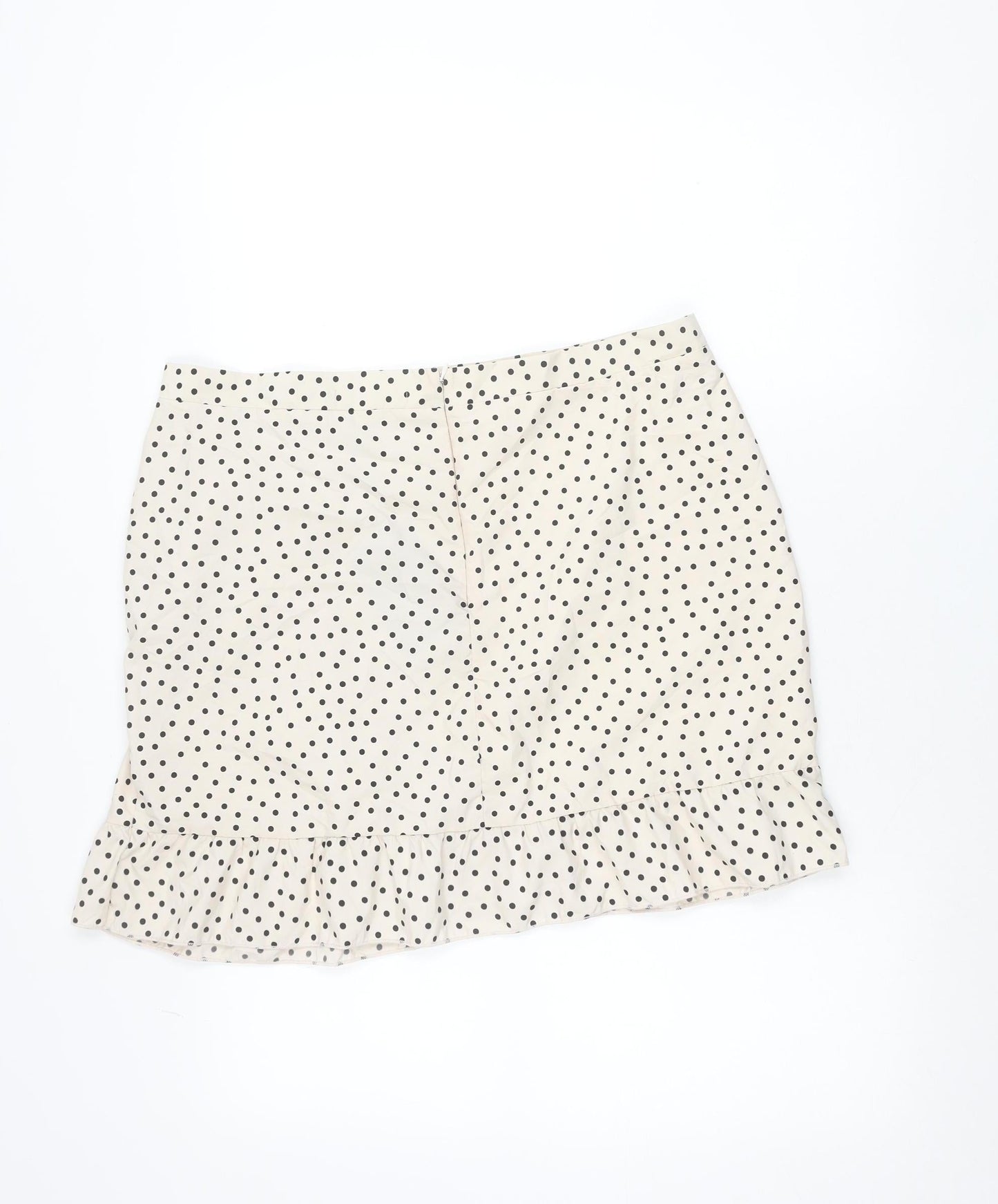 PrettyLittleThing Women’s Beige Polka Dot Wrap Skirt Size 16