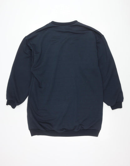 ASOS DESIGN Womens Blue Pullover Sweatshirt Size 12 UK Graphic Logo