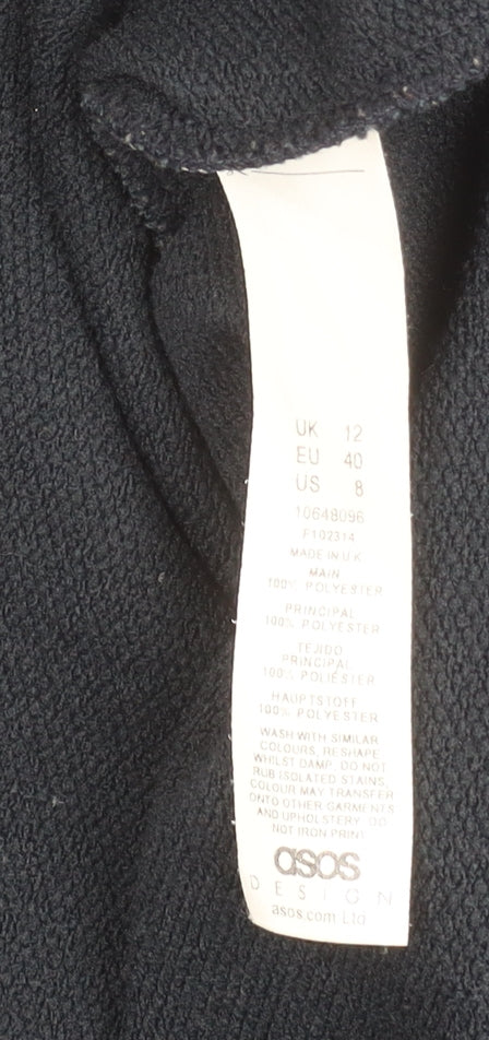 ASOS DESIGN Womens Blue Pullover Sweatshirt Size 12 UK Graphic Logo