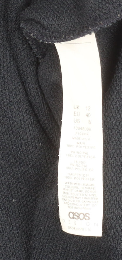 ASOS DESIGN Womens Blue Pullover Sweatshirt Size 12 UK Graphic Logo