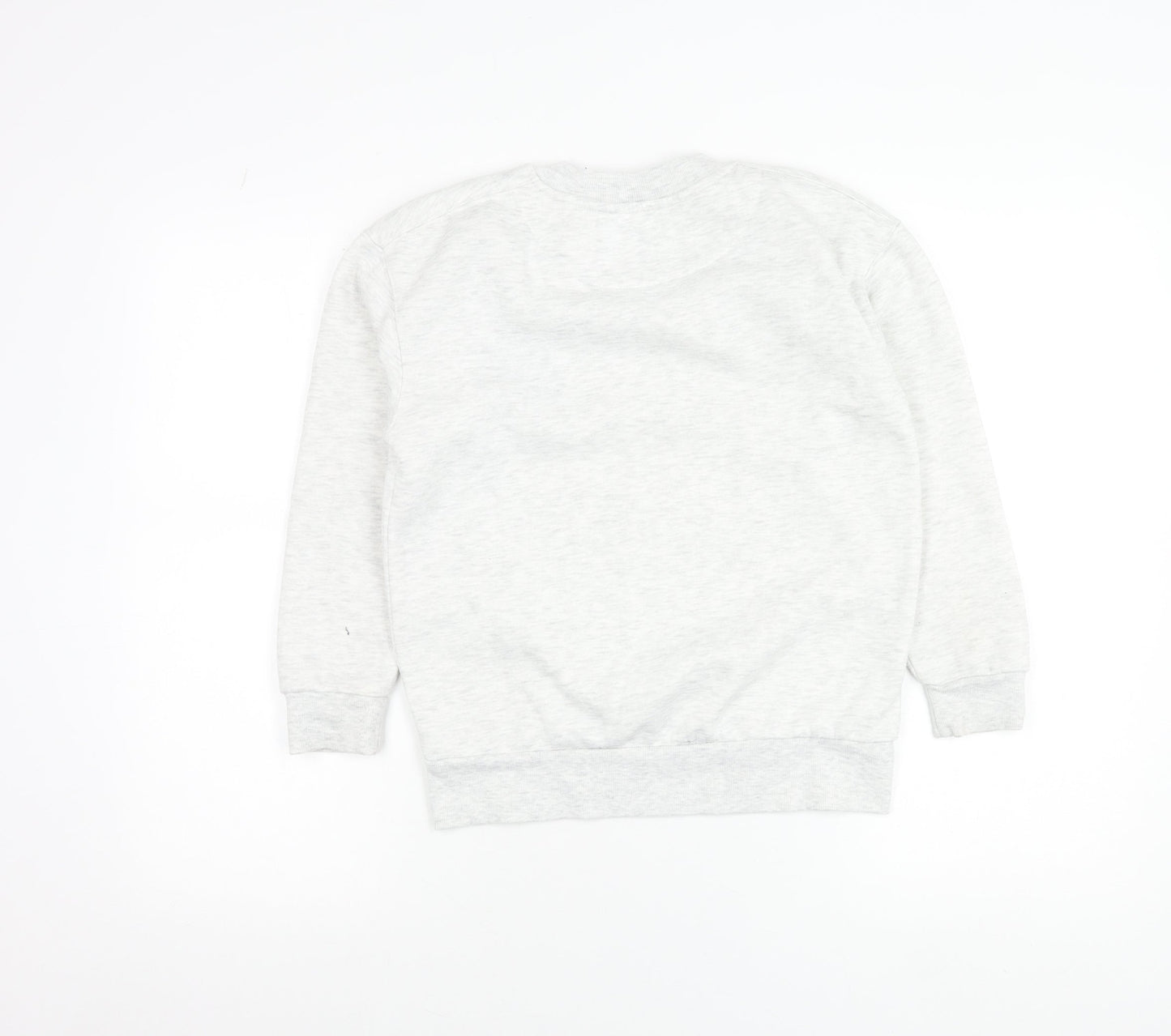 Primark Girls Grey Sweatshirt 9-10 Years Crew Neck Logo Print