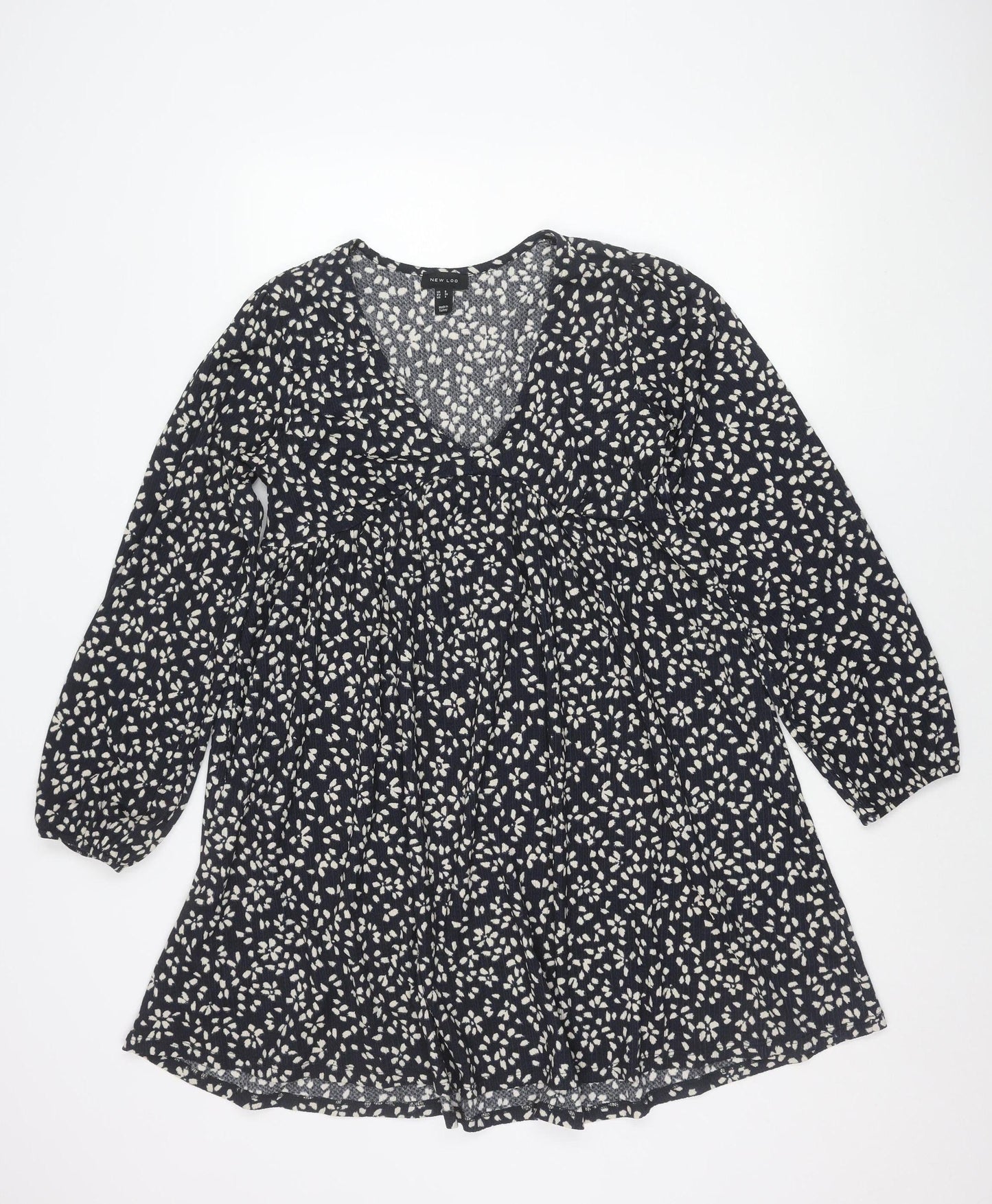 New Look Women’s Blue Floral Mini Skater Dress Size 8