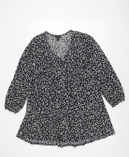 New Look Women’s Blue Floral Mini Skater Dress Size 8