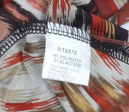 Zuppe Womens Multicoloured Geometric Beaded Tunic Blouse Size 10