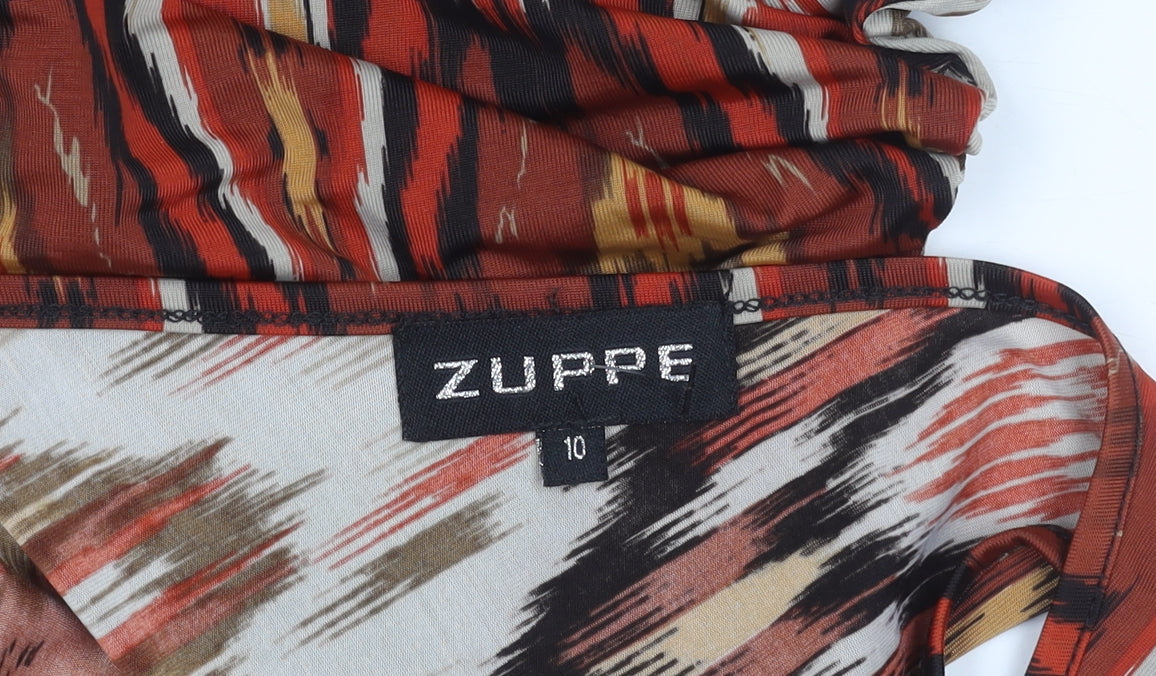 Zuppe Womens Multicoloured Geometric Beaded Tunic Blouse Size 10