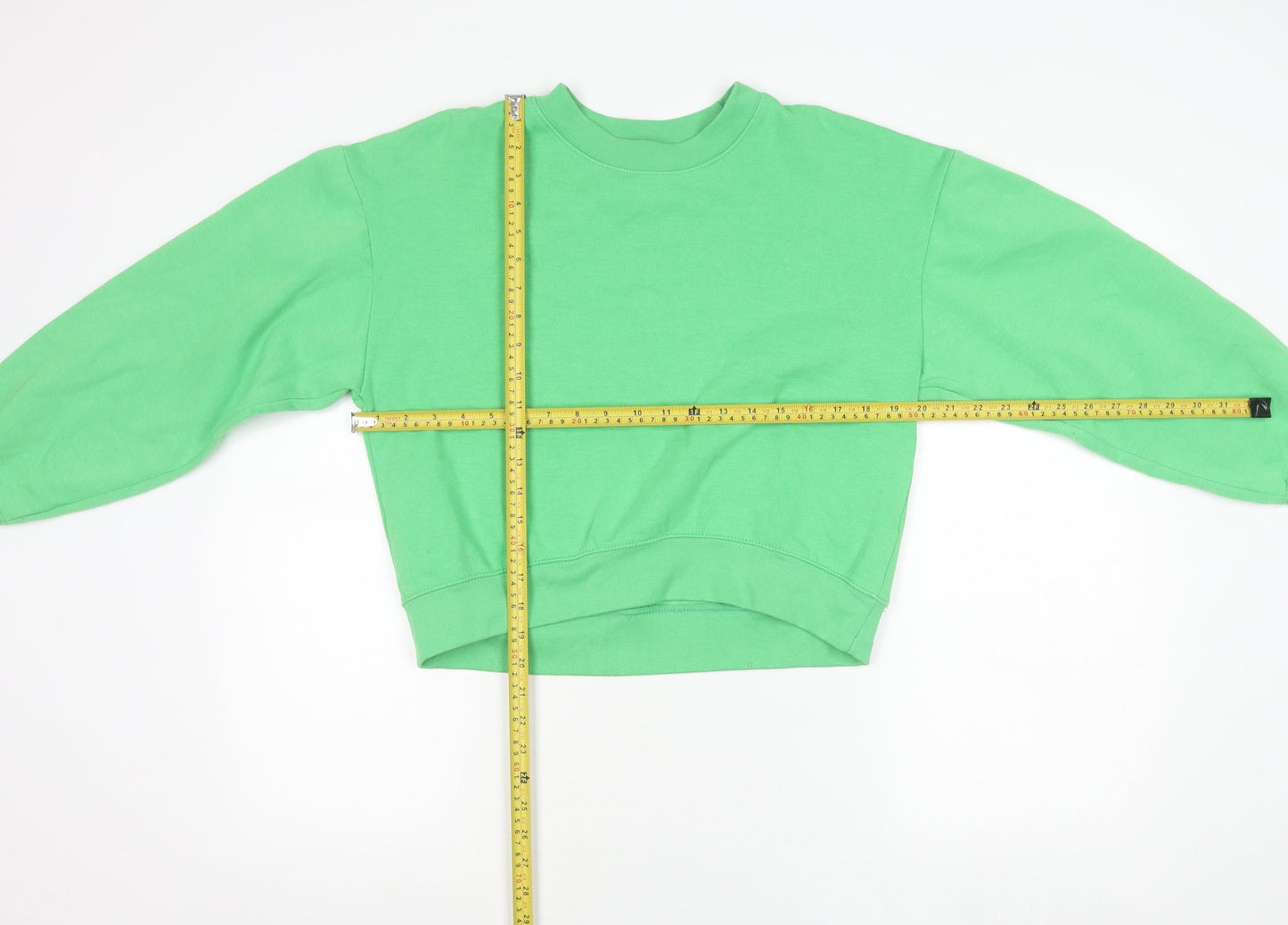Zara Womens Green Crew Neck Pullover Sweatshirt Size S