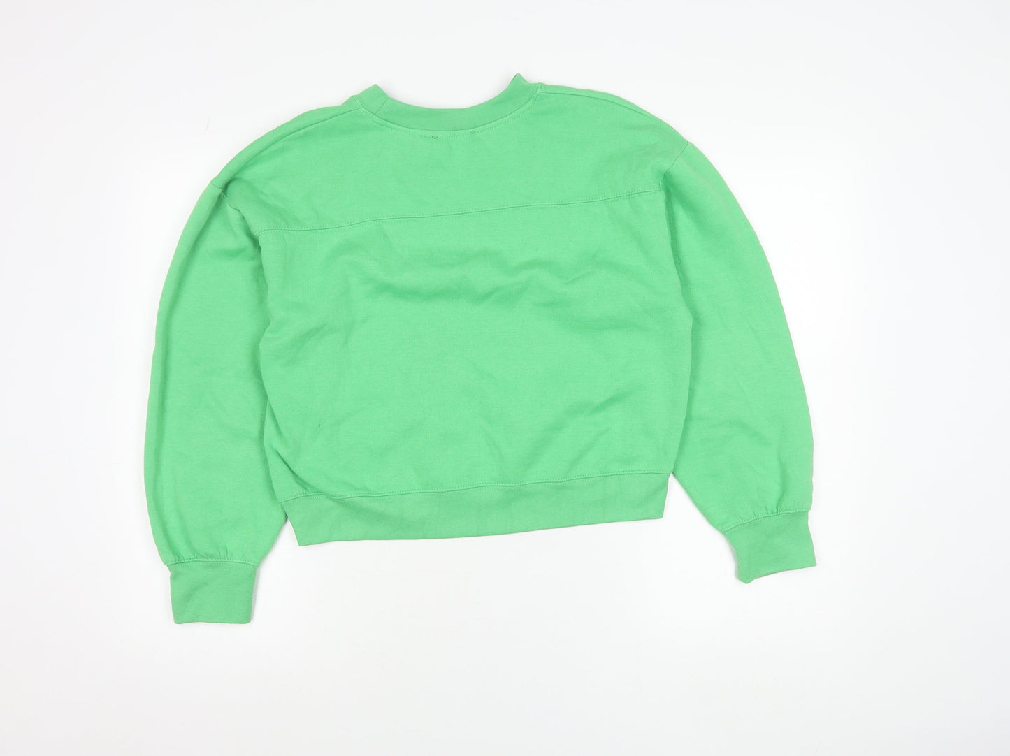 Zara Womens Green Crew Neck Pullover Sweatshirt Size S