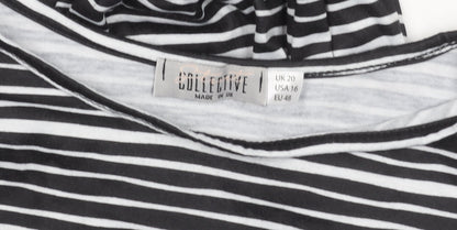 Collectif Women’s Black White Striped Shift Dress Size 20 Plus