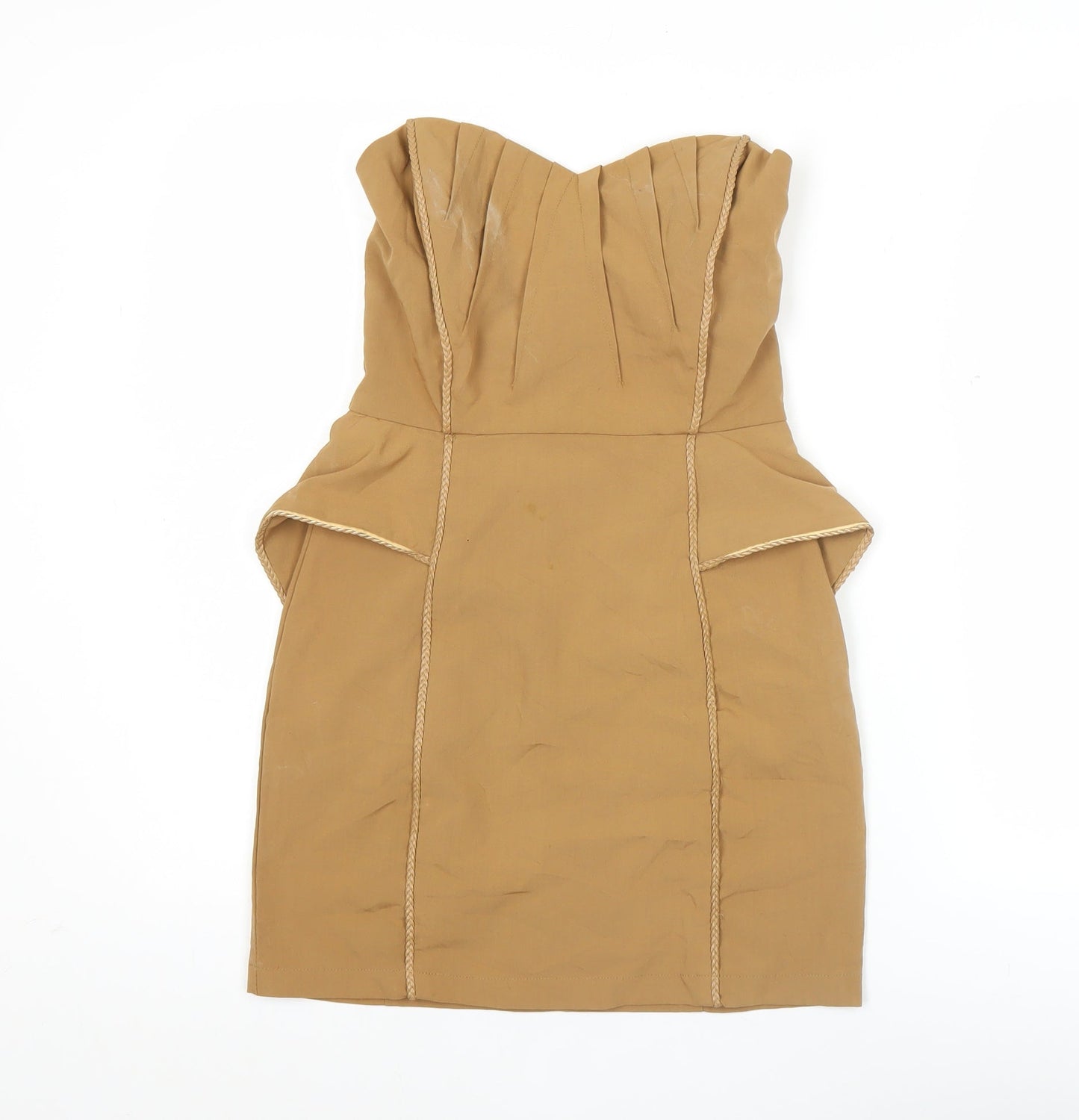 TFNC London Women’s Beige Strapless Bodycon Dress Size S