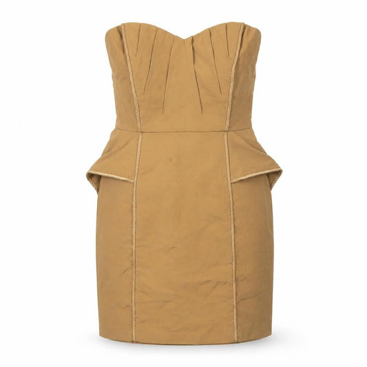 TFNC London Women’s Beige Strapless Bodycon Dress Size S
