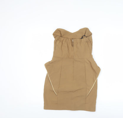 TFNC London Women’s Beige Strapless Bodycon Dress Size S